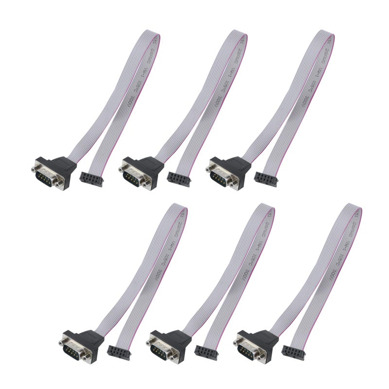Antrader 12 Inch (30cm) DB9 Serial Male Port Bracket to 10 Pin Motherboard Header Panel Mount RS232 Serial Adapter Cable 6Pcs - Image 4